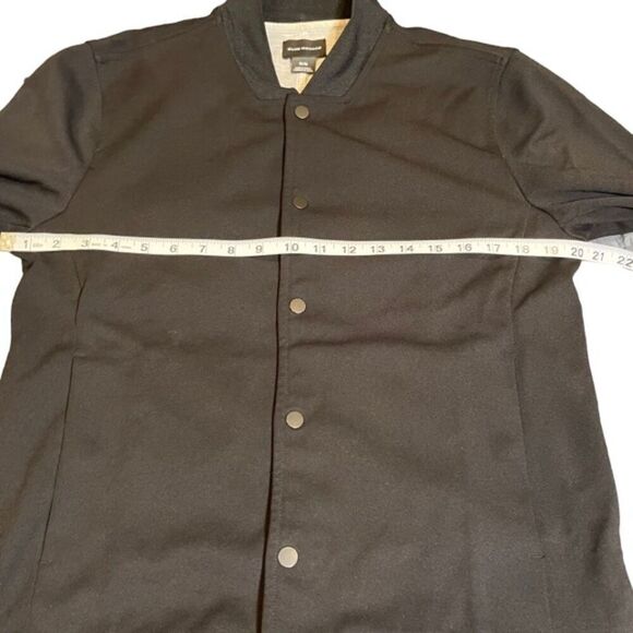 Club Monaco Men's Jacket Black Snap Front Lightweight Lined Size Medium - Picture 10 of 12